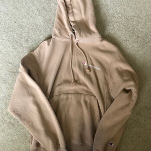 beige champion hoodie